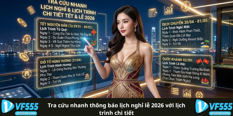 Lịch Nghỉ Lễ 2026 - Dịch Vụ VF555 Trong Ngày Lễ 1 Lịch nghỉ lễ 2026 tại VF555